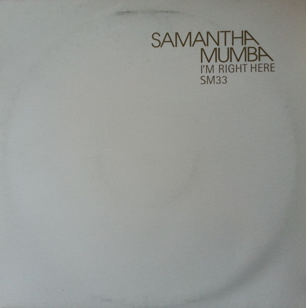 Samantha Mumba - I'm Right Here - Used Vinyl Record 12"