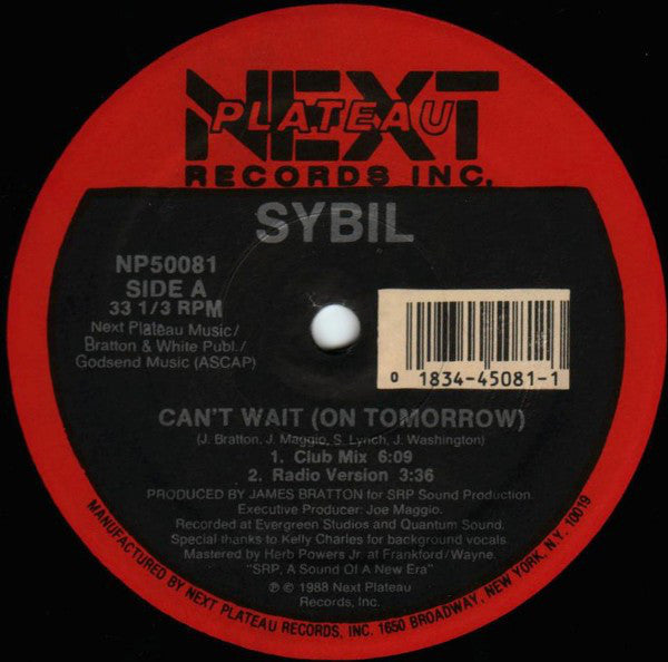 Sybil - Can't Wait (On Tomorrow) - Used Vinyl Record 12"