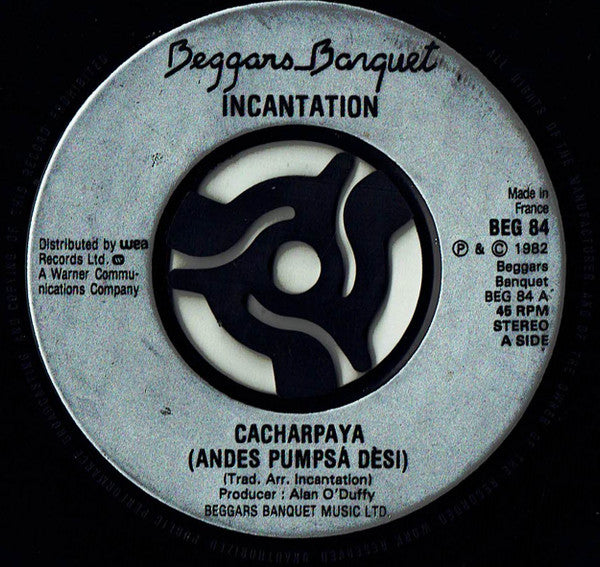 Incantation - Cacharpaya (Andes Pumpsa Desi) - Used Vinyl Record 7"