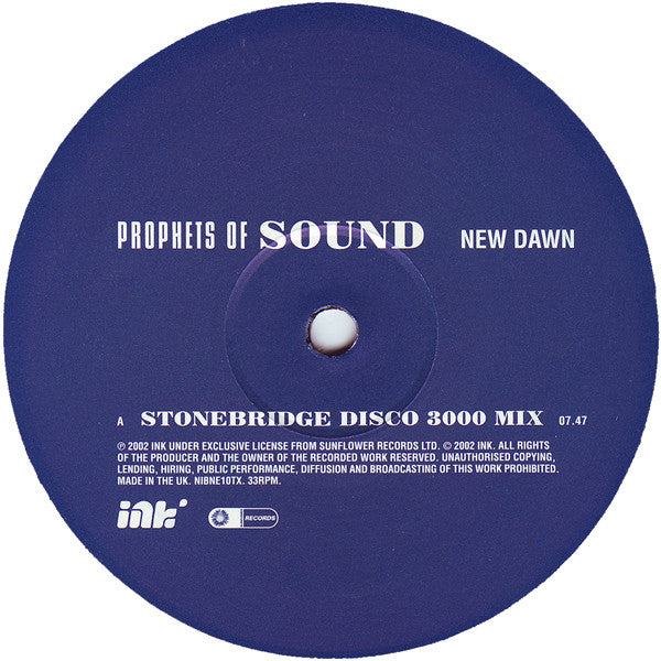 Prophets Of Sound - New Dawn (Remixes) - Used Vinyl Record 12"