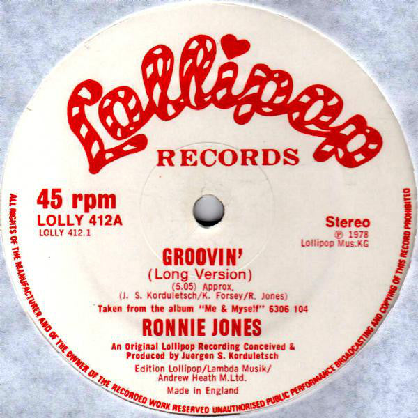 Ronnie Jones - Groovin' - Used Vinyl Record 12"