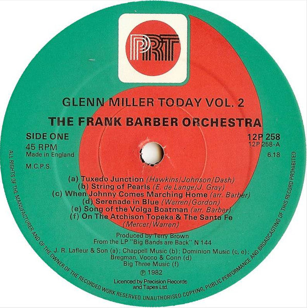 Frank Barber Orchest - Glenn Miller Today Vol. 2 - Used Vinyl Record