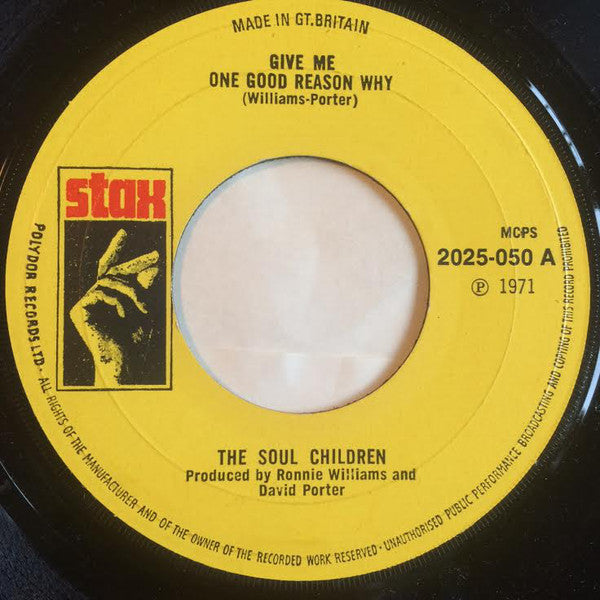 Soul Children - Give Me One Good Reason Why - Used Vinyl Record 7"