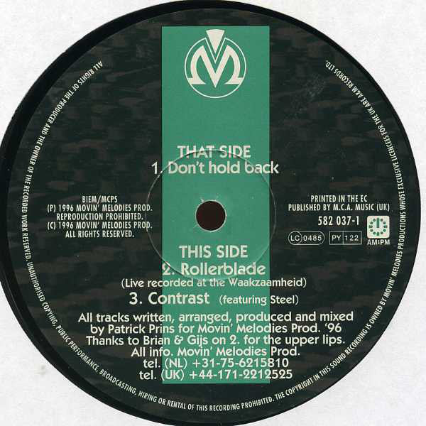 Movin' Melodies - Don't Hold Back - Used Vinyl Record 12"
