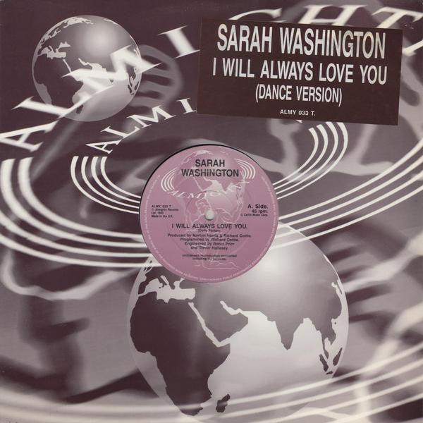 Sarah Washington - I Will Always Love You (Dance Version) - Used Vin