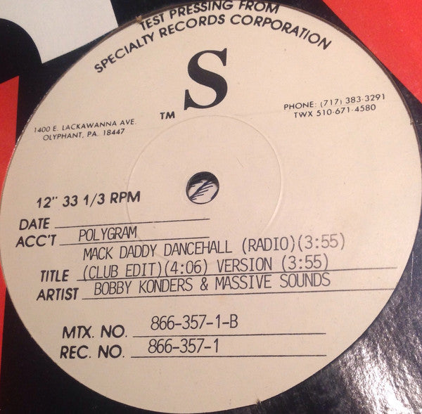 Bobby Konders - Mack Daddy - Used Vinyl Record 12"