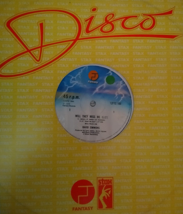 David Simmons - Will They Miss Me / Hard And Heavy - Used Vinyl Recor