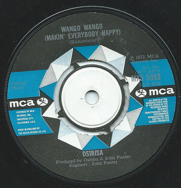 Osibisa - Wango Wango / Ana-Bo - Used Vinyl Record 7"