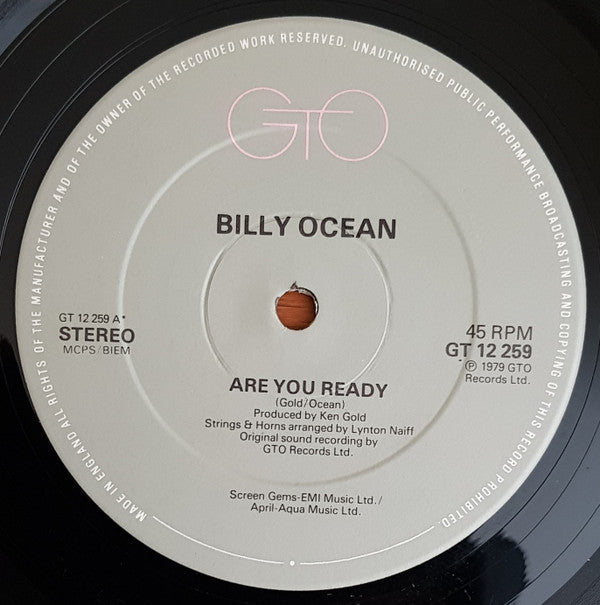 Billy Ocean - Are You Ready - Used Vinyl Record 12"