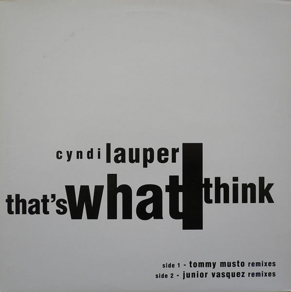 Cyndi Lauper - That's What I Think - Used Vinyl Record 12"