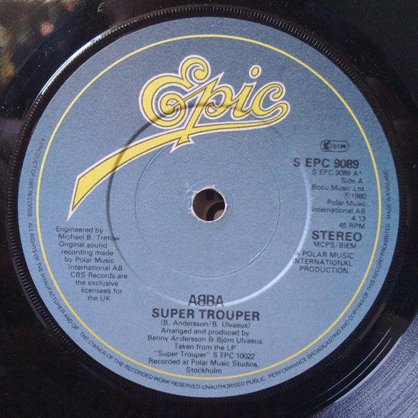 ABBA - Super Trouper - Used Vinyl Record 7"