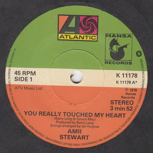 Amii Stewart - You Really Touched My Heart - Used Vinyl Record 7"