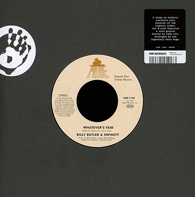 Billy Butler - Whatever's Fair / Simple Things - Vinyl Record 7"