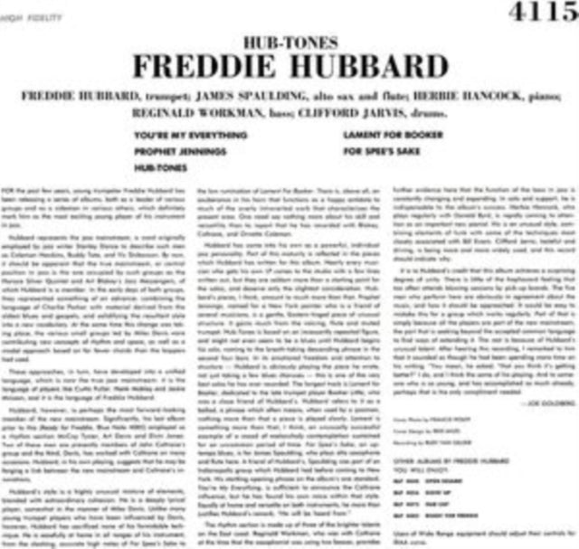 FREDDIE HUBBARD - HUB TONES LP (PREORDER FOR RELEASE DATE 31/03/23) -
