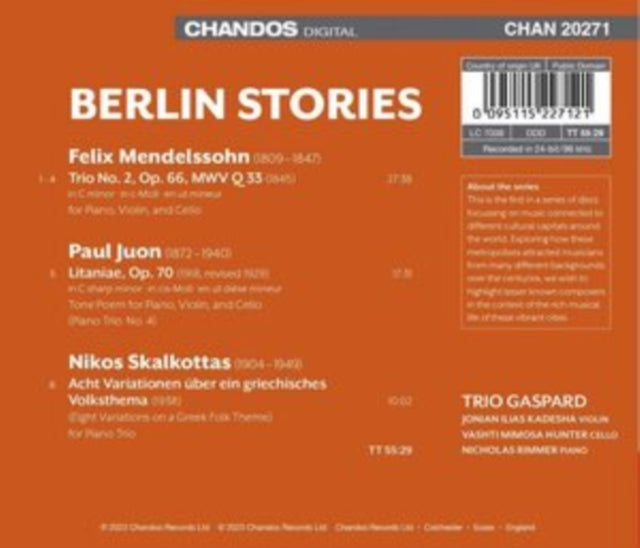 TRIO GASPARD - BERLIN STORIES MENDELSSOHN J - CD