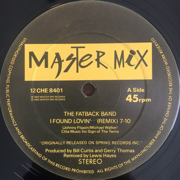 Fatback Band - I Found Lovin' - Used Vinyl Record 12"