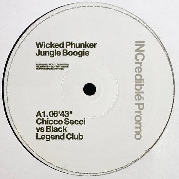 Wicked Phunker - Jungle Boogie - Used Vinyl Record 12"