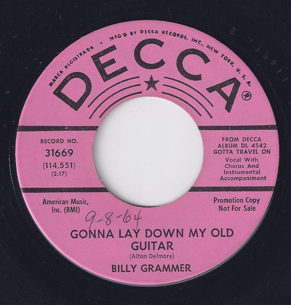 Billy Grammer - Gonna Lay Down My Old Guitar - Used Vinyl Rec
