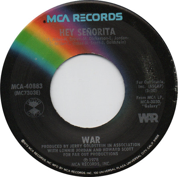 War - Hey Senorita - Used Vinyl Record 7"