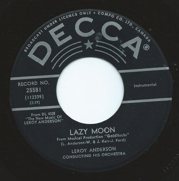 Leroy Anderson & His - Lazy Moon - Used Vinyl Record 7"