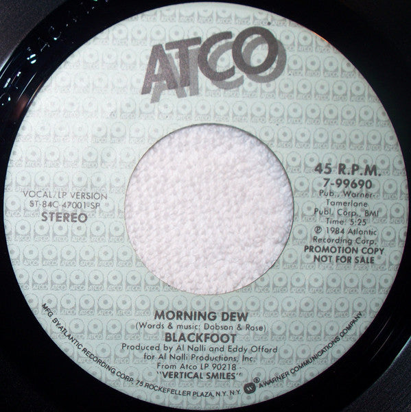 Blackfoot - Morning Dew - Used Vinyl Record 7"