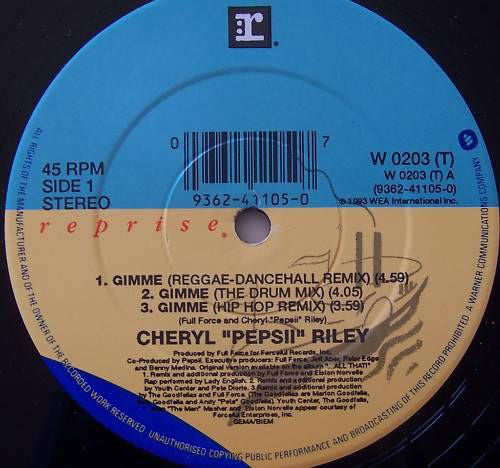 Cheryl Pepsii Riley - Gimme - Used Vinyl Record 12"