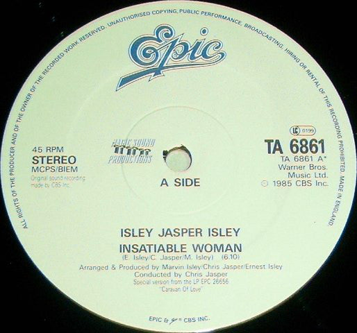 Isley Jasper Isley - Insatiable Woman - Used Vinyl Record 12"
