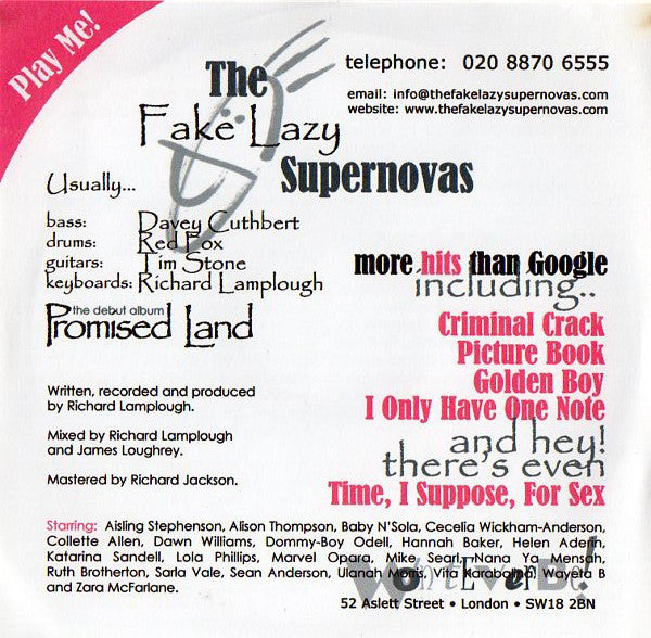 Fake Lazy Supernovas - Promised Land - Used CD