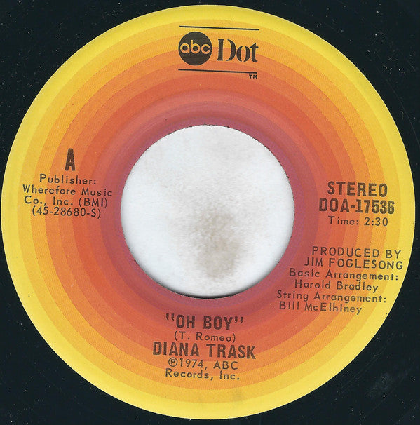 Diana Trask - Oh Boy - Used Vinyl Record 7"