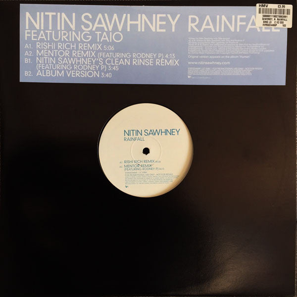 Nitin Sawhney - Rainfall - Used Vinyl Record 12"