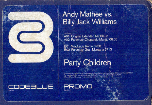 Andy Mathee - Party Children - Used Vinyl Record 12"