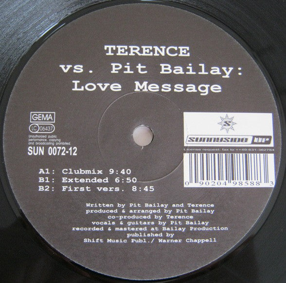 Terence - Love Message - Used Vinyl Record 12"