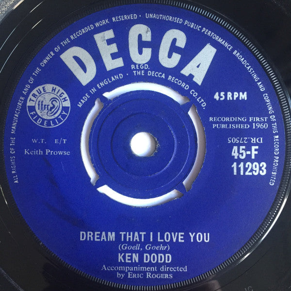 Ken Dodd - Dream That I Love You - Used Vinyl Record 7"
