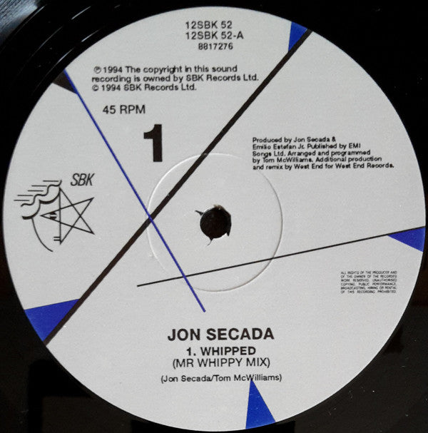 Jon Secada - Whipped - Used Vinyl Record 12"