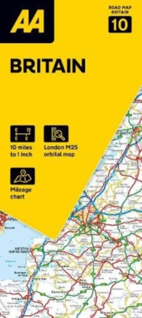 AA Road Map Britain : 10 - New Sheet map