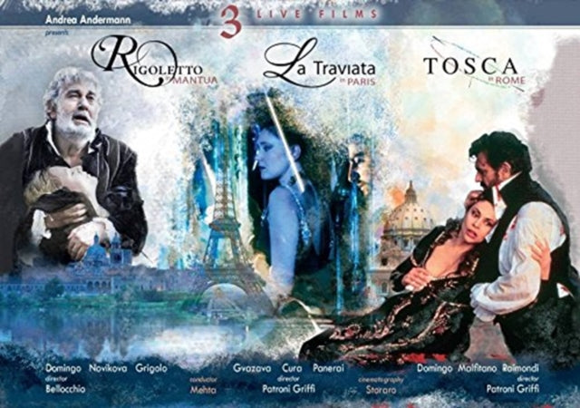 DOMINGO/NOVIKOVA/GRI - VERDI/PUCCINI:3 LIVE OPERAS - BLU-RAY AUDIO