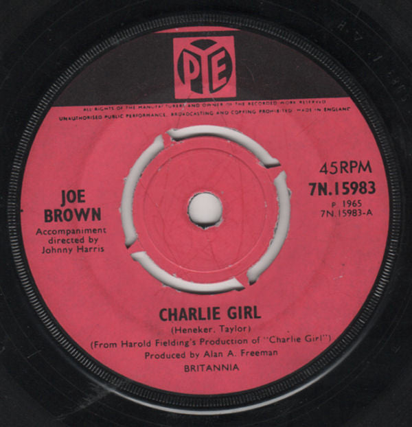 Joe Brown - Charlie Girl - Used Vinyl Record 7"