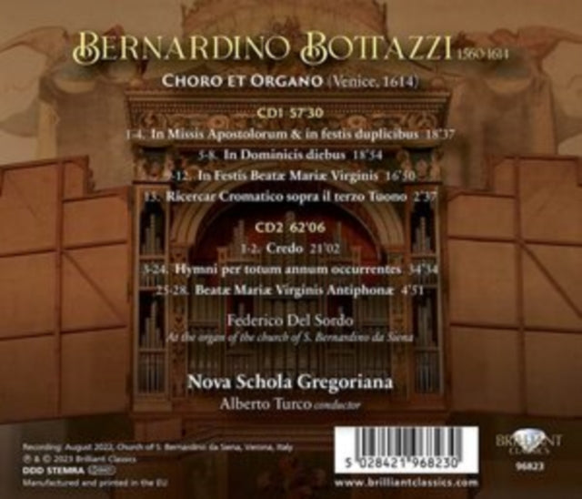 FEDERICO DEL SORDO/N - BOTTAZZI CHORO ET ORGANO - CD