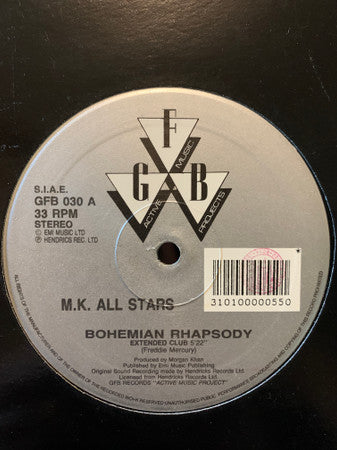M.K. All-Stars - Bohemian Rhapsody - Used Vinyl Record 12"
