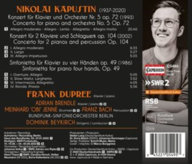 FRANK DUPREE/RSO BER - NIKOLAI KAPUSTINPIANO CONCERT - CD