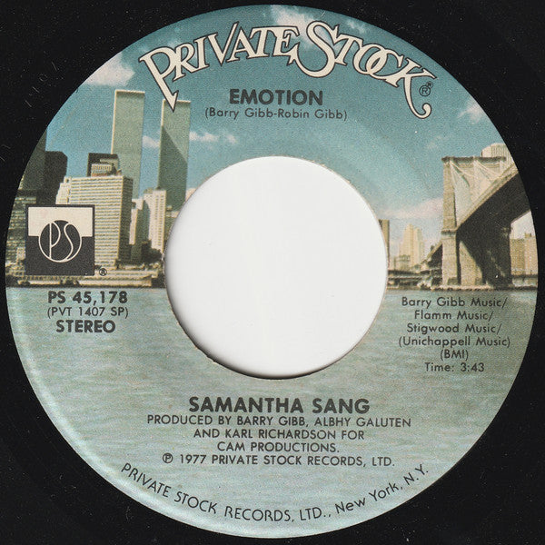 Samantha Sang - Emotion - Used Vinyl Record 7"