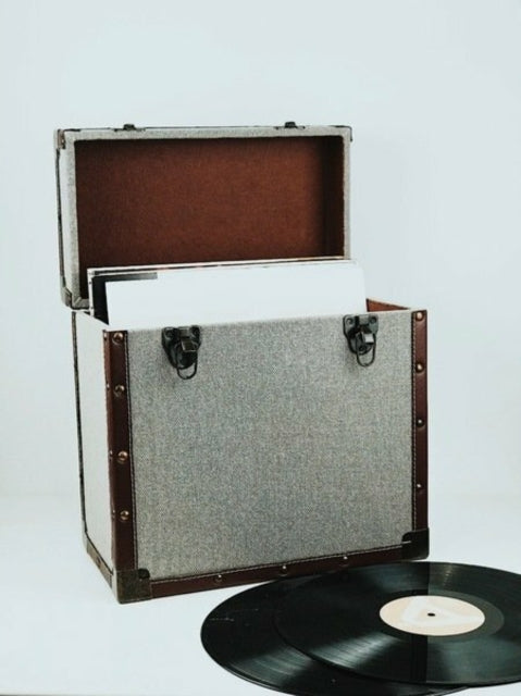 GREY FABRIC - 50 LP Record Storage Carry Case - Vinyl Record Vinyl Acc