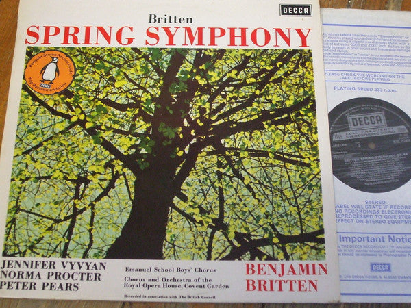 Benjamin Britten - Spring Symphony - Used Vinyl Record