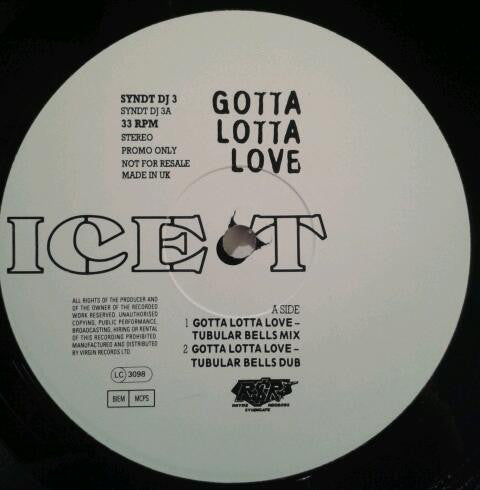 Ice-T - Gotta Lotta Love - Used Vinyl Record 12"