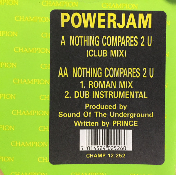 Powerjam - Nothing Compares 2 U - Used Vinyl Record 12"