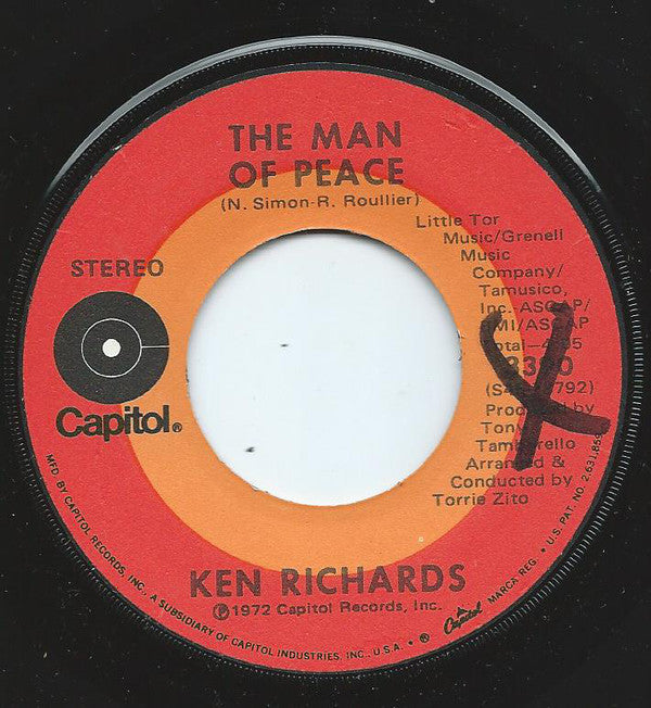 Ken Richards - Man Of Peace - Used Vinyl Record 7"