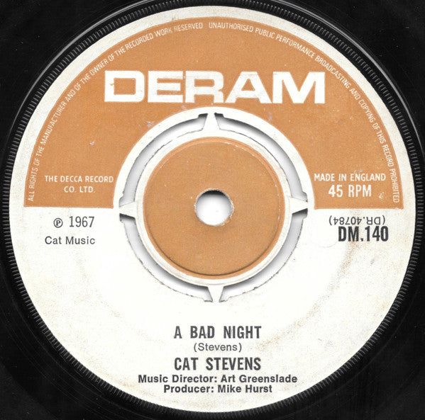 Cat Stevens - A Bad Night - Used Vinyl Record 7"