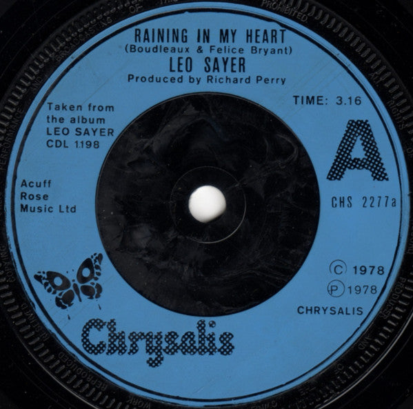Leo Sayer - Raining In My Heart - Used Vinyl Record 7"