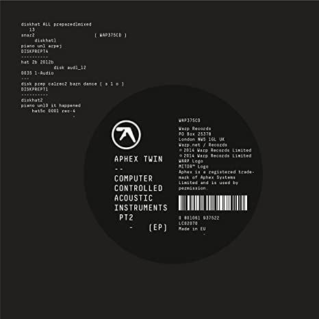 APHEX TWIN - COMPUTER CONTROLLED ACOUSTIC INSTRUMENTS PT2 E - Vinyl Re