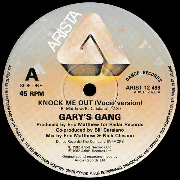 Gary's Gang - Knock Me Out - Used Vinyl Record 12"